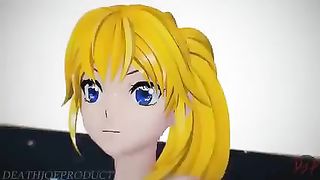 MMD R18 Naked Pinkish Misaka And Aylin - Elect 1097