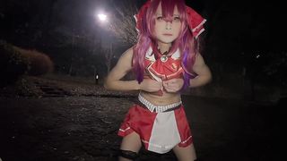 【女装】野外でコスプレオナニー【ホロライブ 宝鐘マリン】(再投稿)