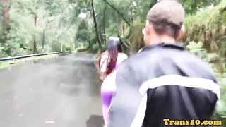 Bodacious latina tgirl porked with chisel