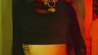 Douche time for this mouth-watering trans female!