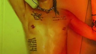 Douche time for this mouth-watering trans female!