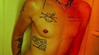 Douche time for this mouth-watering trans female!