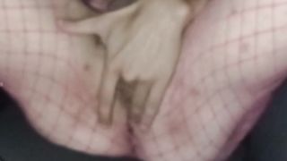 Crazy tranny can't wait to get home, commence fingerblasting her muff in public parking and munch her spunk