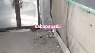 细高跟肉丝牛仔外套包臂裙在工地露出完整版 - highheel stockings Jeans jacket Thigh mini-skirt outdoor have fun on Construction Website