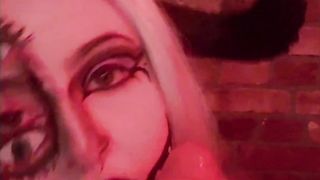 Demoness throating pecker