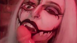 Demoness throating pecker