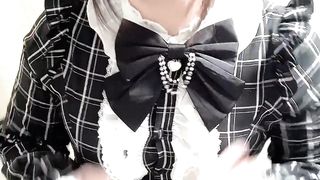 貞操帯付けた地雷系男の娘がエネマグラ挿して電マで大量射精