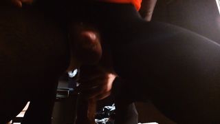 Sissy with humungous mammories sits on immense fuck stick to spunk