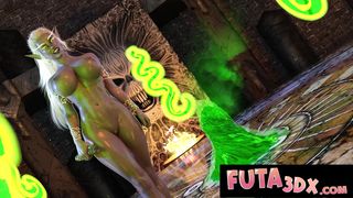 Futa3DX - Buxom Honey Gets Into SATAN 3 WAY AND GETS TORN UP ROCK-HARD