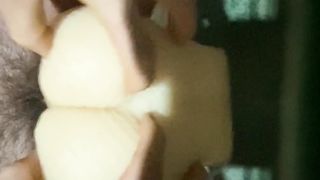 Homem trans operado pau pequeno fudendo buceta de silicone gozada e pau pulsando