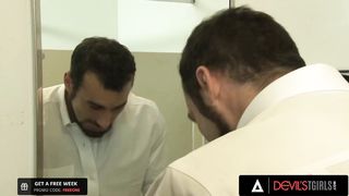 SATANS T NYMPHS - Long Legged Trans Jenna Tales Gets Her Bum Drilled In A Gloryhole