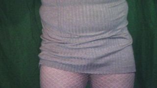 Femboy in virginity pees into glass