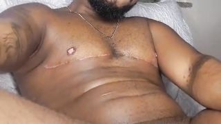 Ultra-kinky trans dude in labia frolicking with his faux-cock