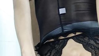 Tgirl Node Fake penis Bum to Throat Fuck stick gets total in rump lost inwards Sissy Fuckslut