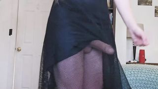 Sea Gray Nonbinary Trans Femboy Footwear And Mini-skirt Taunt