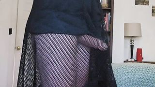 Sea Gray Nonbinary Trans Femboy Footwear And Mini-skirt Taunt