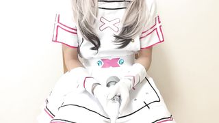 【女装】コスプレオナニー 射精&精液舐め【健屋花那】【にじさんじ】