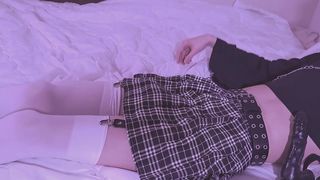 Liza Femb ejaculates with a black fuck stick in her arse