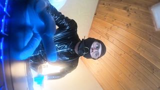 him in a latec catsuit