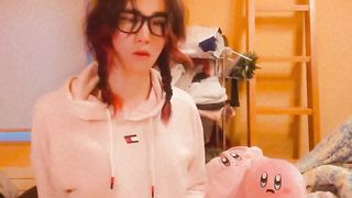 Nerdy trans paws herself whenever she's alone.