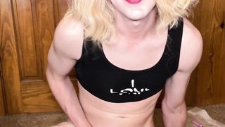 Sissy Mega-bitch Milks and Spunks Stiff