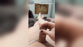 [POINT OF VIEW] Trans gal jerks until she jizm