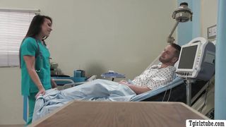 TS nurse gives her lucky patient a head and rides it after