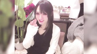 Personal vid A movie of a black-haired clean transvestite stroking while streaming