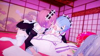 ReZero Futa Emilia romps with Futa Wedge and Futa Rem