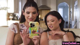 Truth or creampie with horny shemale