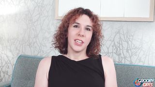 GROOBYGIRLS - Marvelous red-haired in black underwear wanks her stiff rod