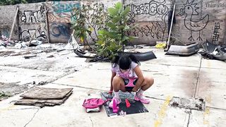 Astonished draining in an deprived place