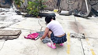 Astonished draining in an deprived place