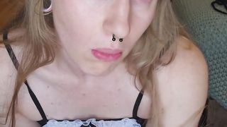 Maid Costume Compilation Lovely Light-haired Nonbinary Femboy Sea Gray