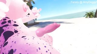 Fur covered Dame Steps on you and Fumbles her Futa Sausage on Your Face