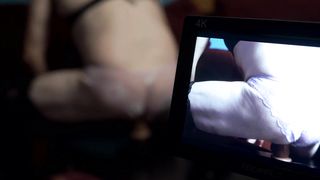 Sissy Femboy Drowns faux-cock in butt, numerous underpants. Then ejaculates on hip.