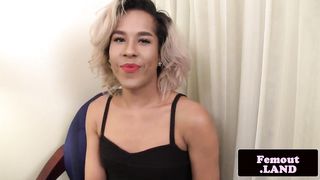 Latina trap Jessica Kush masturbating her shaft