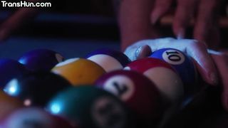 TRANSHUN - Trans inked hun pussyfuck bootylicious COUGAR on pool table