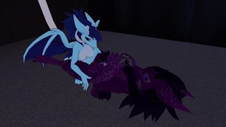 Naughty dragon-dame ravages super-cute wickerbeast after a vid
