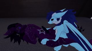 Naughty dragon-dame ravages super-cute wickerbeast after a vid