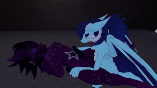 Naughty dragon-dame ravages super-cute wickerbeast after a vid