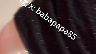 Black sundress dark-skinned pantyhose crimson bottom high high-heeled shoes, coquettish at shopping mall dressing apartment