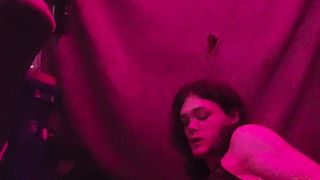 Trans dame licks her spunk and pummels herself with it!