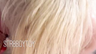 Blond Thicc Femboy’s Horny Inhale & Powerful No condom Rectal XL Romp with Strung up BWC Heterosexual Guy