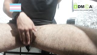 ftm transgender stud pumps his bone until he gets pent up