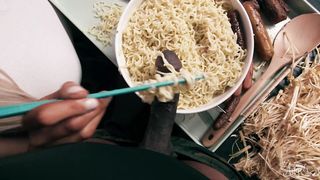 TRANS ANGELS - Angellica Great Gets Dispersed When Doing A Mukbang By Papi Santiago's Penis