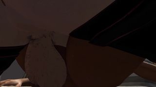 Big-chested Dickgirl Screws Black She-creature in Anal invasion Missionary