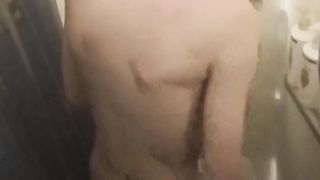 Warm Bathroom Joy: Super hot Trans Damsel Joys Herself with a Faux-cock