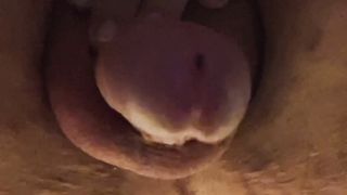 Jizzing after tearing up my trans backside