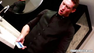 TRANSEROTICA TRANSSEXUAL Tyra Scott Rails Fake penis Before Railing Wood